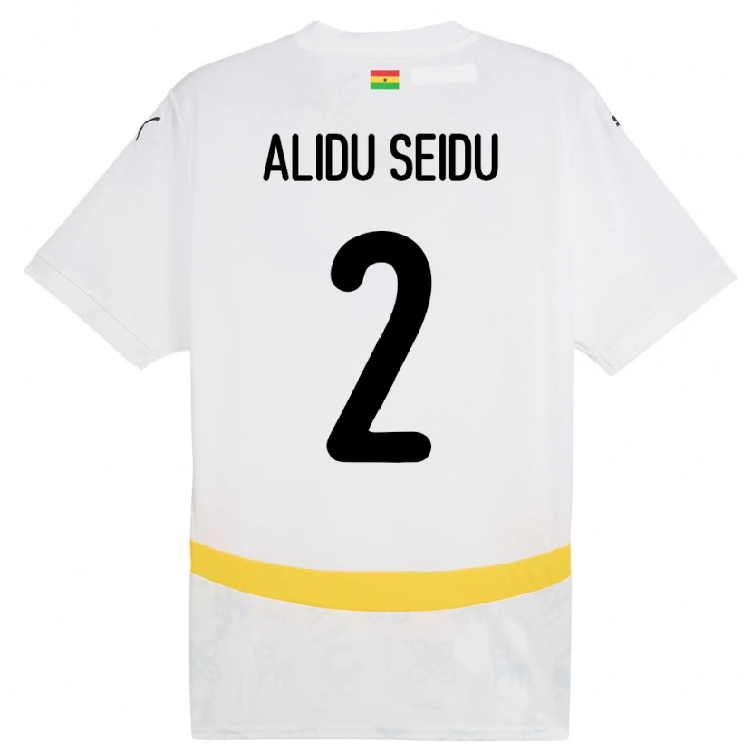 Danxen Børn Ghana Alidu Seidu #2 Hvid Hjemmebane Spillertrøjer 24-26 Trøje T-Shirt