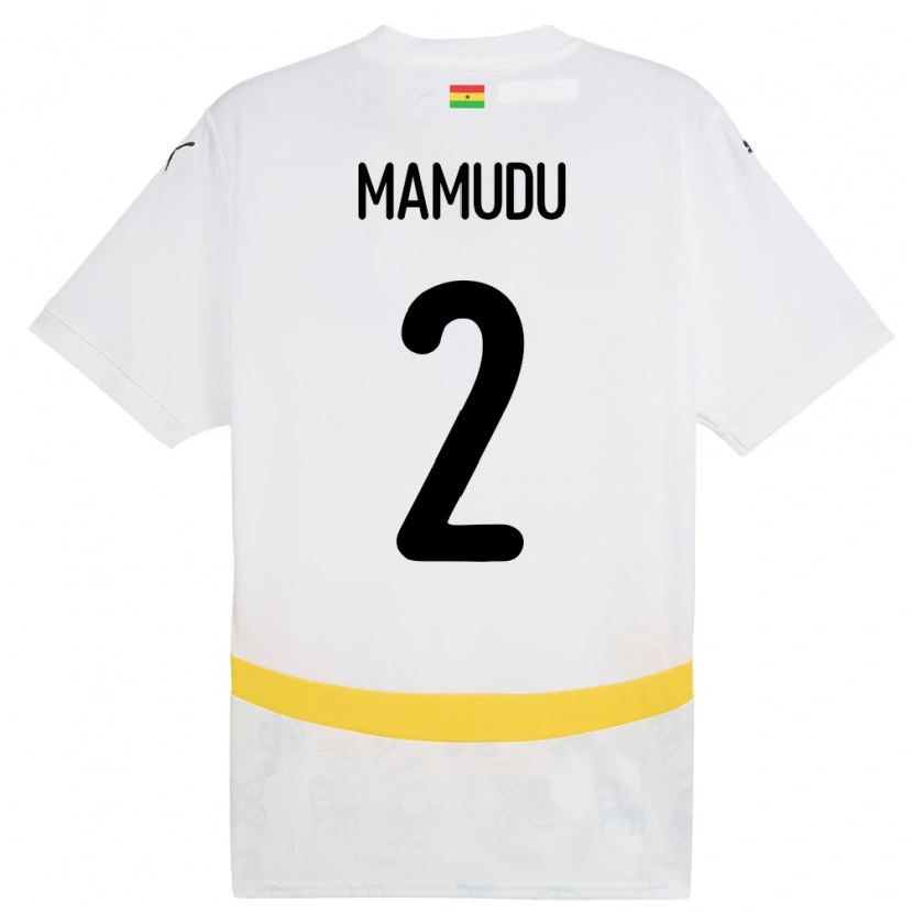 Danxen Børn Ghana Kamaradini Mamudu #2 Hvid Hjemmebane Spillertrøjer 24-26 Trøje T-Shirt