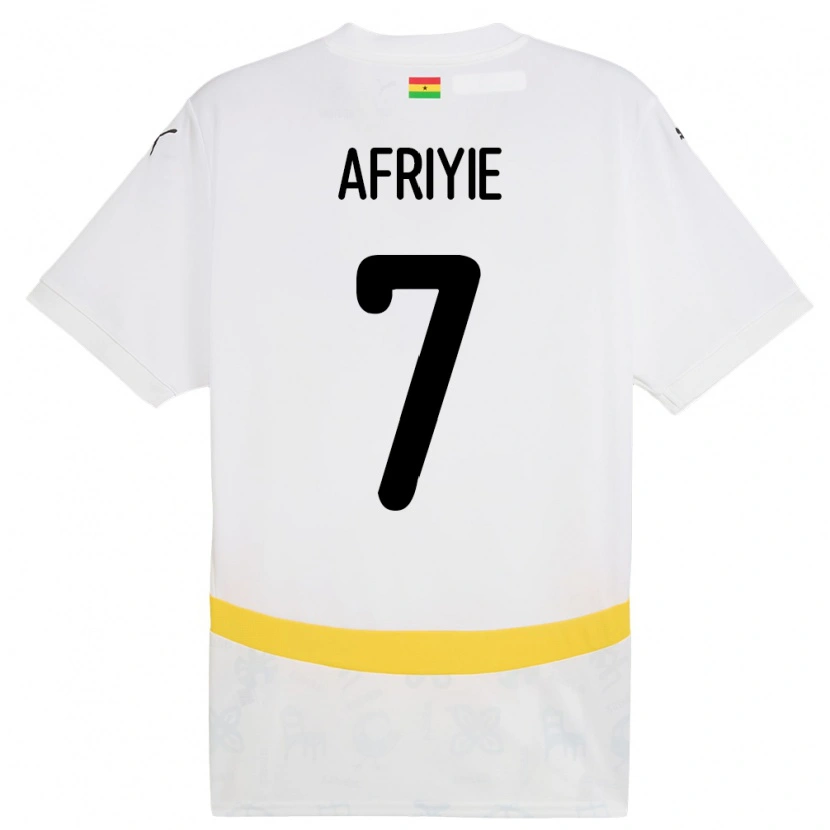 Danxen Børn Ghana Jerry Afriyie #7 Hvid Hjemmebane Spillertrøjer 24-26 Trøje T-Shirt