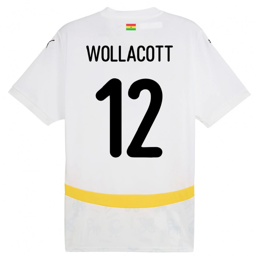 Danxen Børn Ghana Joe Wollacott #12 Hvid Hjemmebane Spillertrøjer 24-26 Trøje T-Shirt