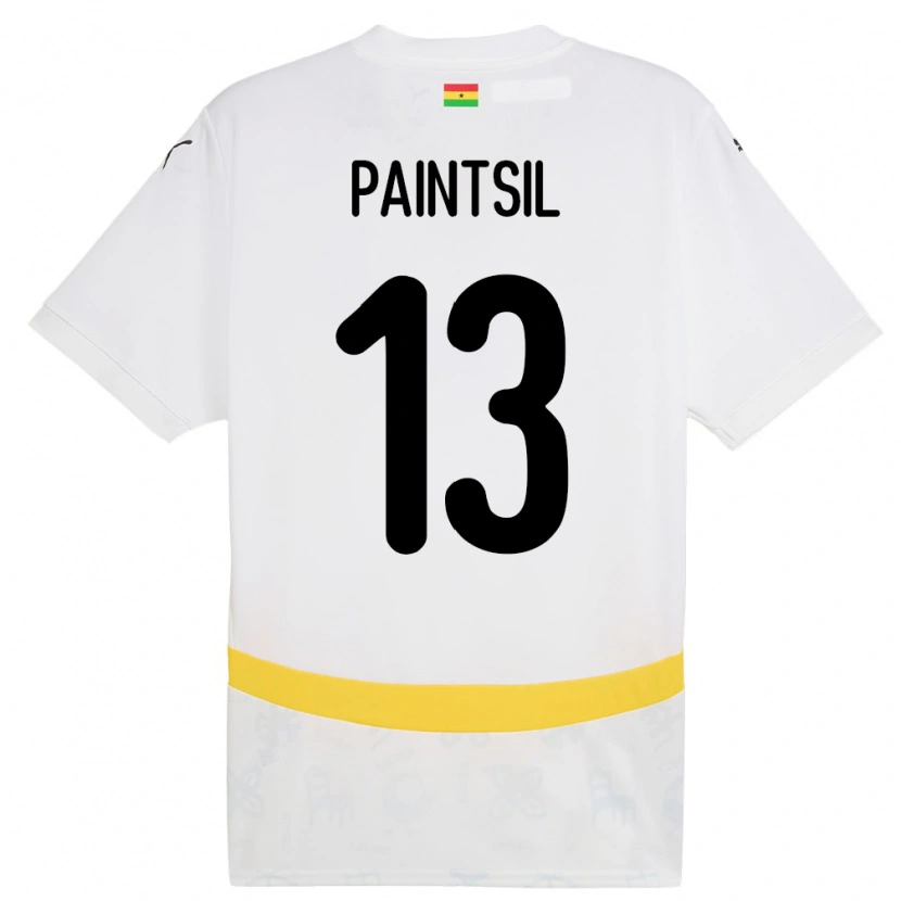 Danxen Børn Ghana Joseph Paintsil #13 Hvid Hjemmebane Spillertrøjer 24-26 Trøje T-Shirt