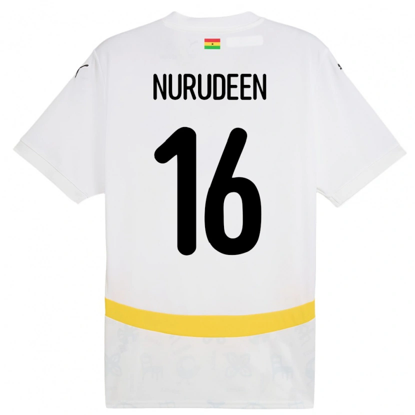 Danxen Børn Ghana Abdul Nurudeen #16 Hvid Hjemmebane Spillertrøjer 24-26 Trøje T-Shirt