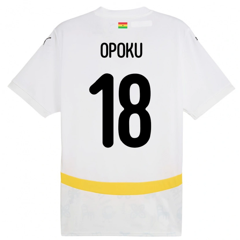 Danxen Børn Ghana Jerome Opoku #18 Hvid Hjemmebane Spillertrøjer 24-26 Trøje T-Shirt