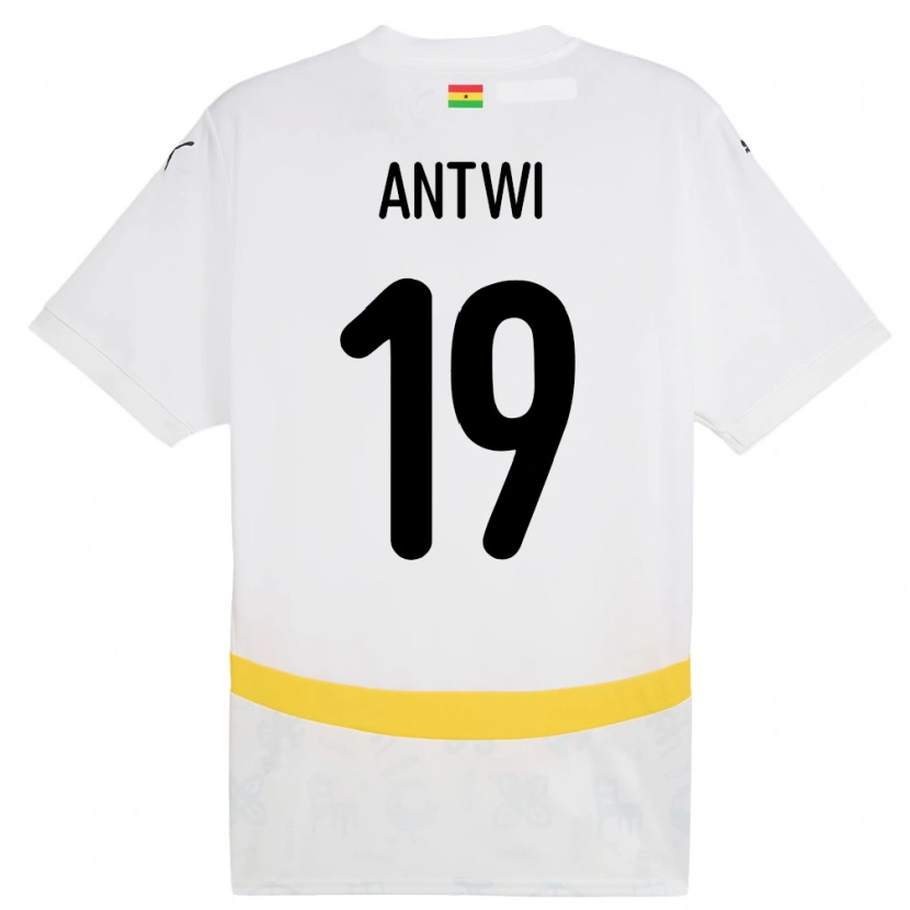 Danxen Børn Ghana Emmanuel Antwi #19 Hvid Hjemmebane Spillertrøjer 24-26 Trøje T-Shirt