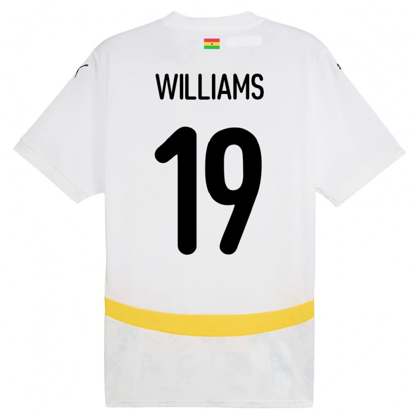 Danxen Børn Ghana Iñaki Williams #19 Hvid Hjemmebane Spillertrøjer 24-26 Trøje T-Shirt