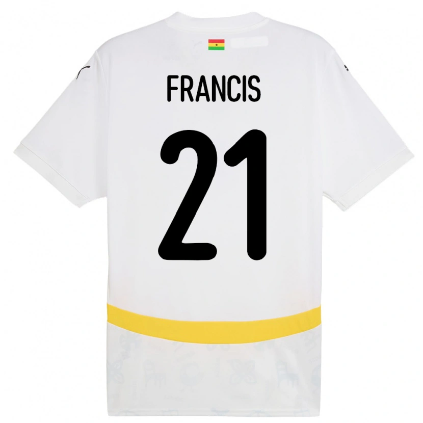 Danxen Børn Ghana Abu Francis #21 Hvid Hjemmebane Spillertrøjer 24-26 Trøje T-Shirt