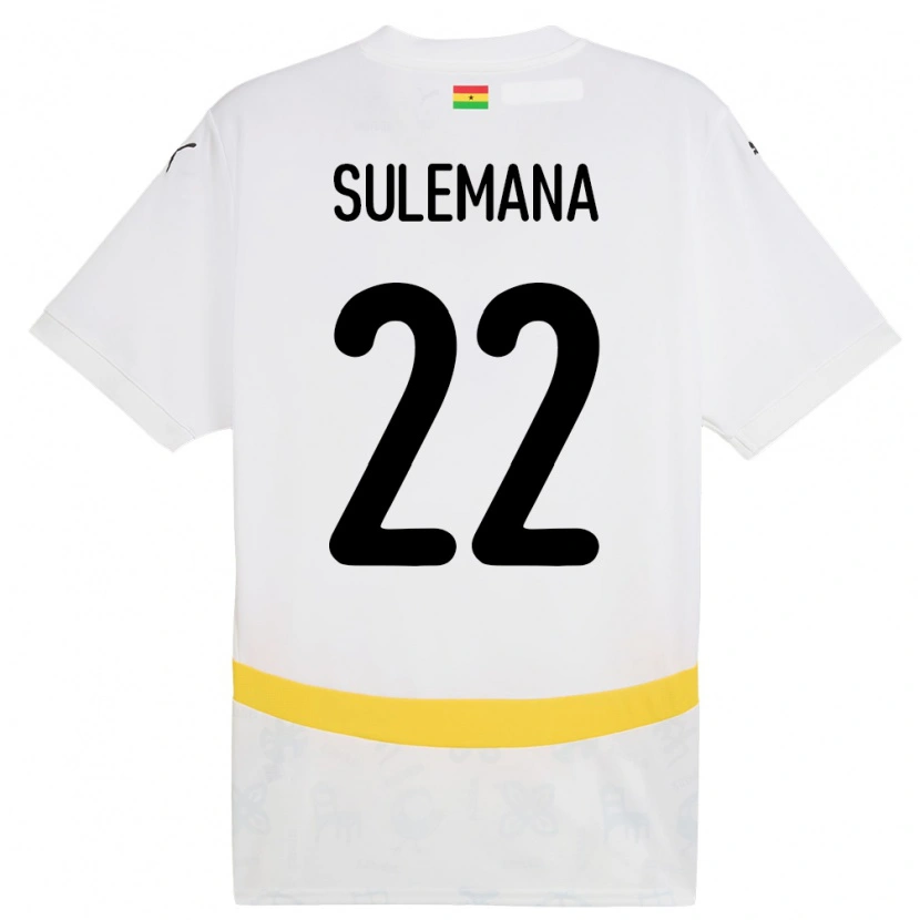 Danxen Børn Ghana Ibrahim Sulemana #22 Hvid Hjemmebane Spillertrøjer 24-26 Trøje T-Shirt