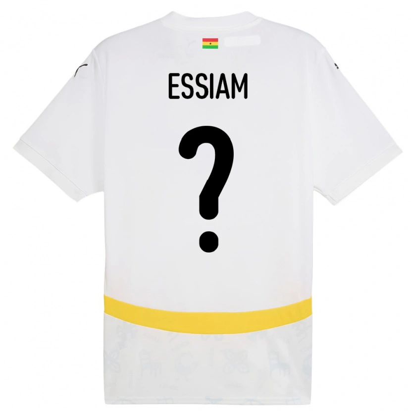 Danxen Børn Ghana Emmanuel Essiam #0 Hvid Hjemmebane Spillertrøjer 24-26 Trøje T-Shirt