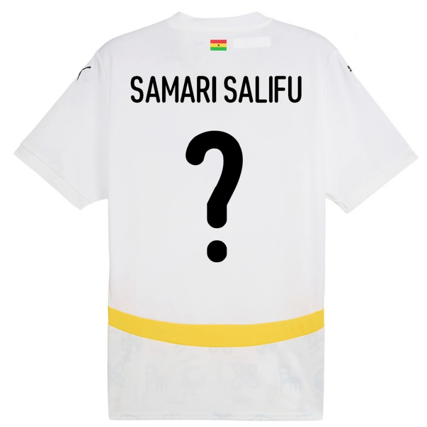 Danxen Børn Ghana Abass Samari Salifu #0 Hvid Hjemmebane Spillertrøjer 24-26 Trøje T-Shirt