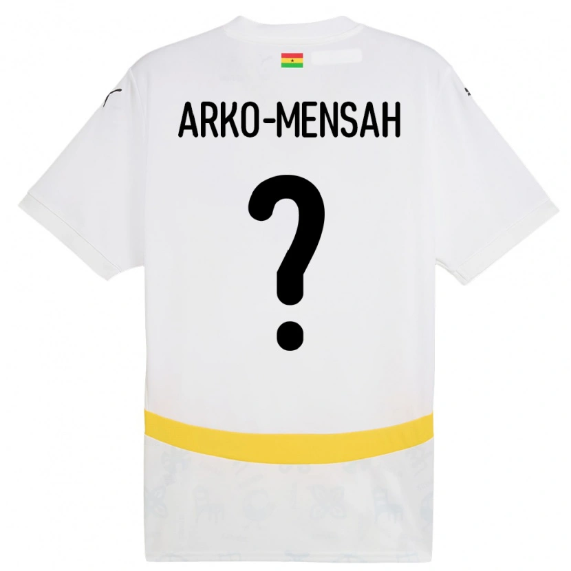 Danxen Børn Ghana Edmund Arko-Mensah #0 Hvid Hjemmebane Spillertrøjer 24-26 Trøje T-Shirt