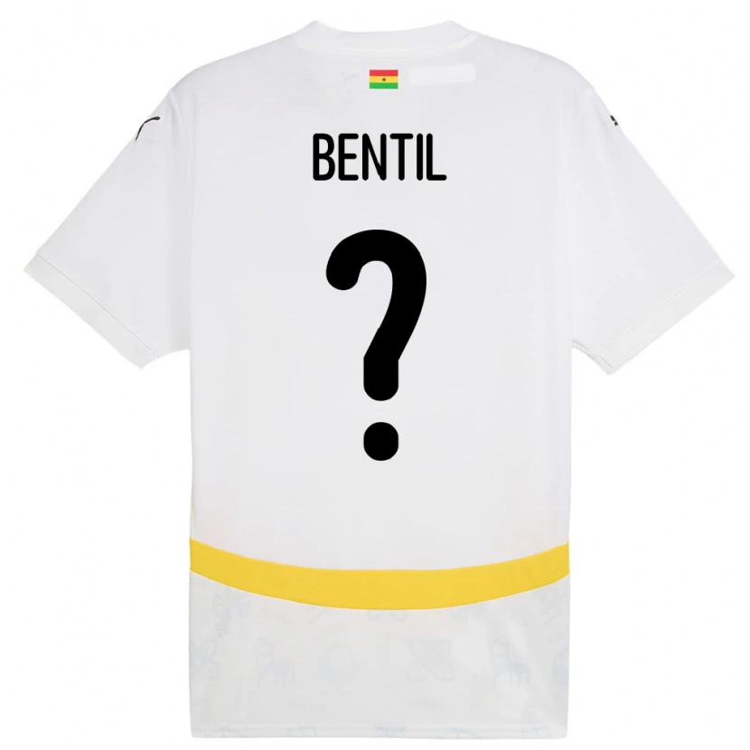 Danxen Børn Ghana Godwin Bentil #0 Hvid Hjemmebane Spillertrøjer 24-26 Trøje T-Shirt