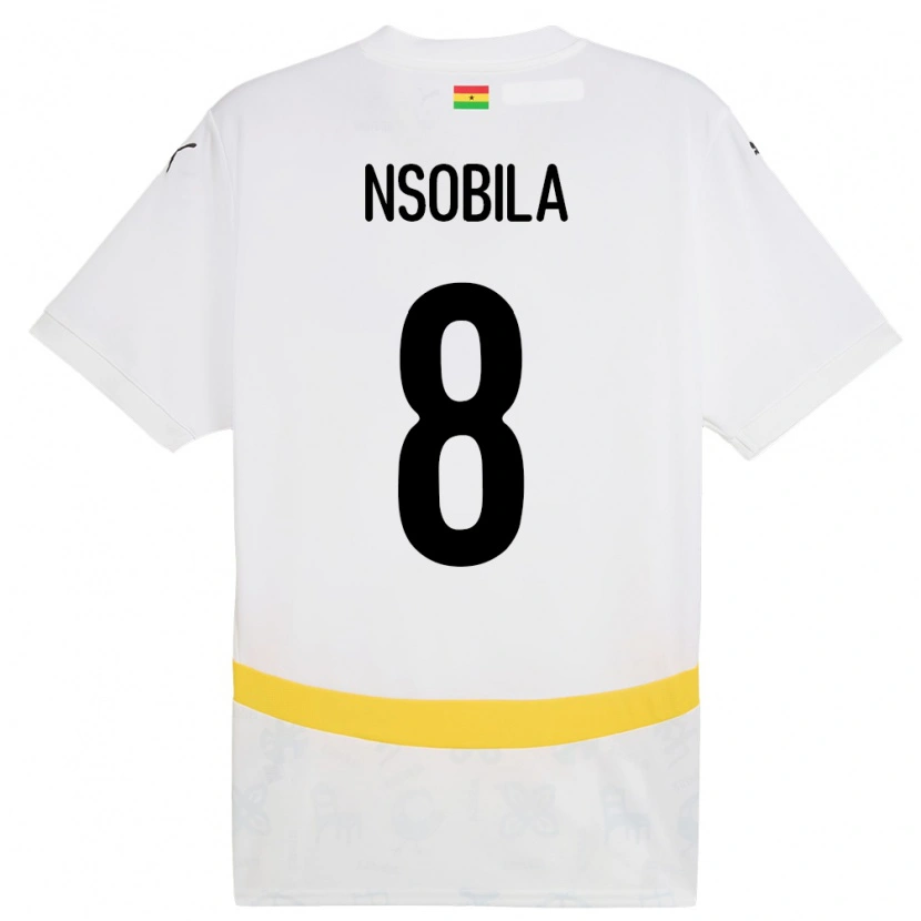 Danxen Børn Ghana Dominic Nsobila #8 Hvid Hjemmebane Spillertrøjer 24-26 Trøje T-Shirt