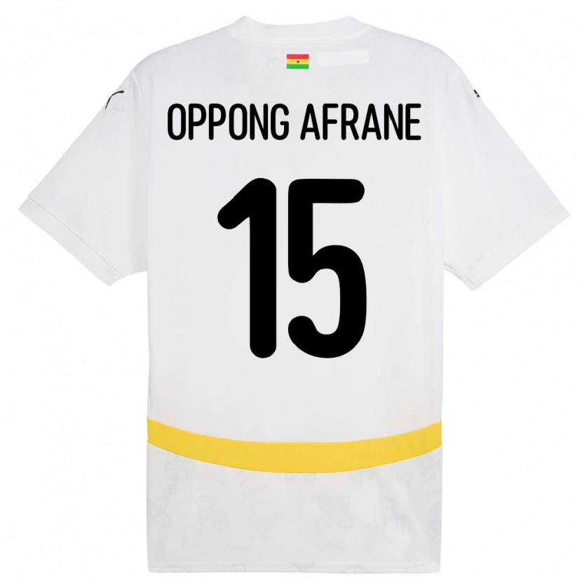 Danxen Børn Ghana David Oppong Afrane #15 Hvid Hjemmebane Spillertrøjer 24-26 Trøje T-Shirt