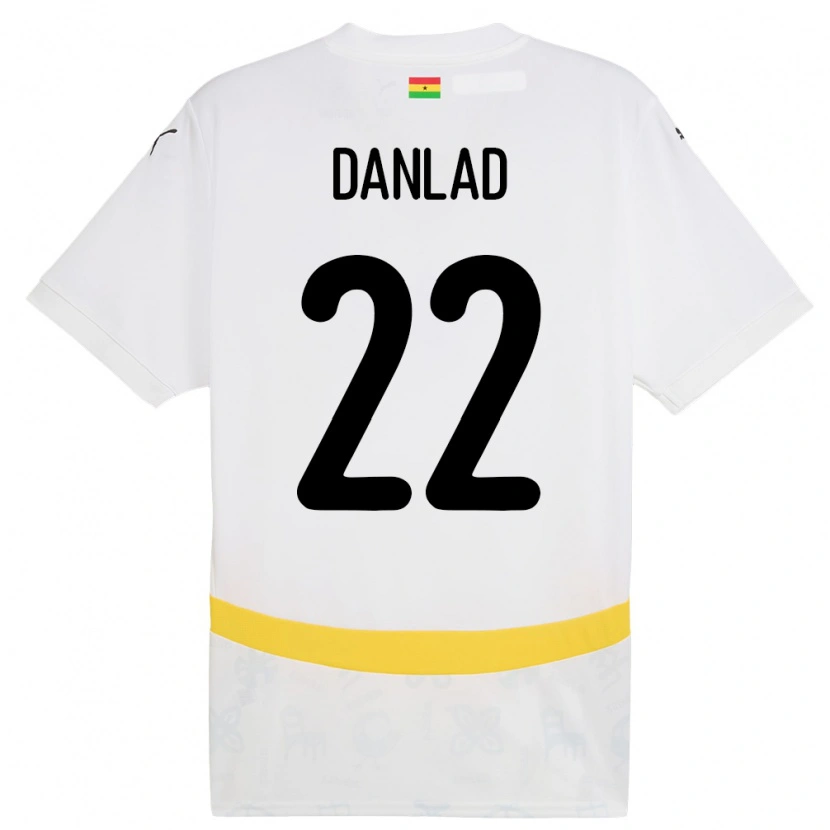 Danxen Børn Ghana Ibrahim Danlad #22 Hvid Hjemmebane Spillertrøjer 24-26 Trøje T-Shirt