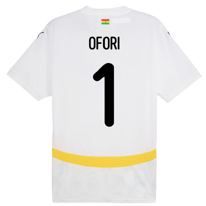 Danxen Børn Ghana Richard Ofori #1 Hvid Hjemmebane Spillertrøjer 24-26 Trøje T-Shirt