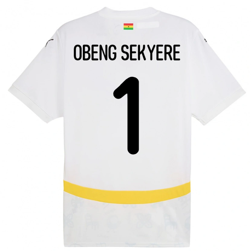 Danxen Børn Ghana Gregory Obeng Sekyere #1 Hvid Hjemmebane Spillertrøjer 24-26 Trøje T-Shirt