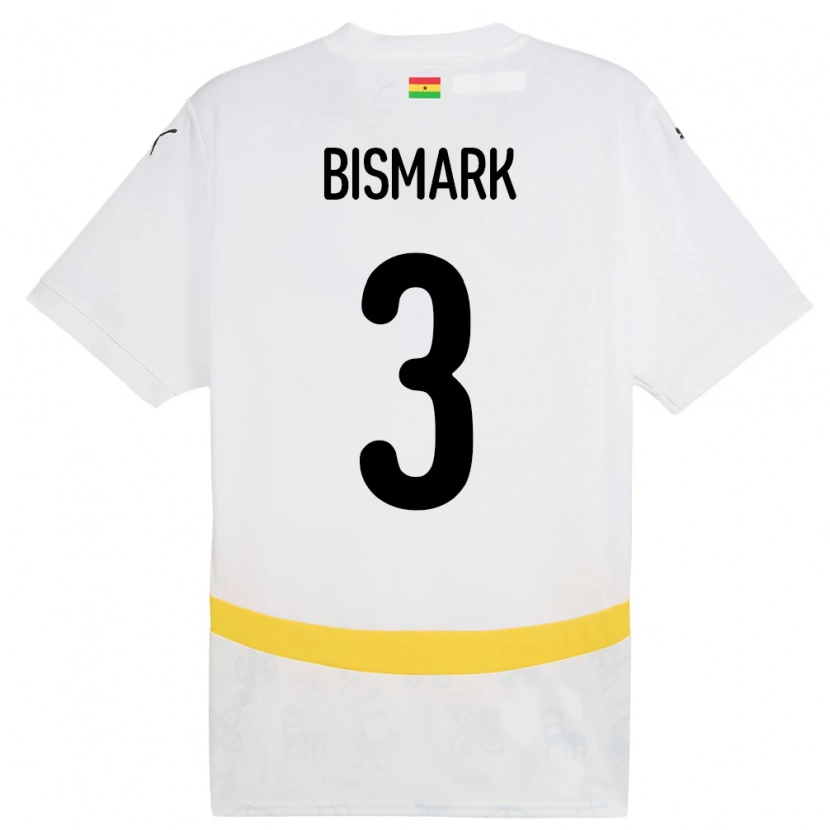 Danxen Børn Ghana Anim Bismark #3 Hvid Hjemmebane Spillertrøjer 24-26 Trøje T-Shirt