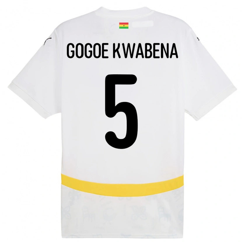 Danxen Børn Ghana Boahen Gogoe Kwabena #5 Hvid Hjemmebane Spillertrøjer 24-26 Trøje T-Shirt