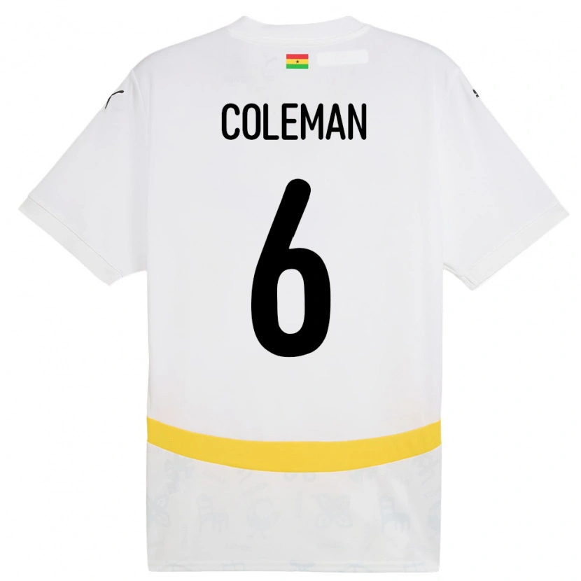 Danxen Børn Ghana Ellen Coleman #6 Hvid Hjemmebane Spillertrøjer 24-26 Trøje T-Shirt