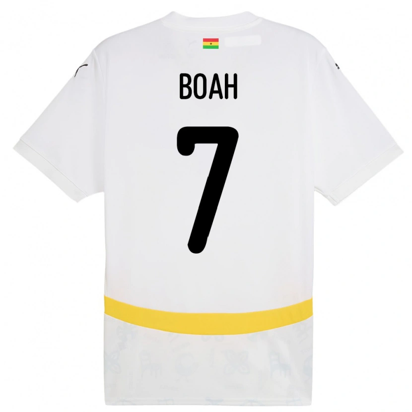 Danxen Børn Ghana Collins Boah #7 Hvid Hjemmebane Spillertrøjer 24-26 Trøje T-Shirt