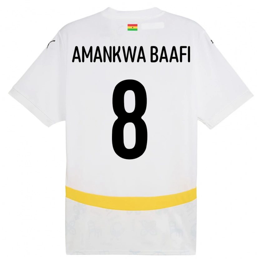 Danxen Børn Ghana Yaw Amankwa Baafi #8 Hvid Hjemmebane Spillertrøjer 24-26 Trøje T-Shirt