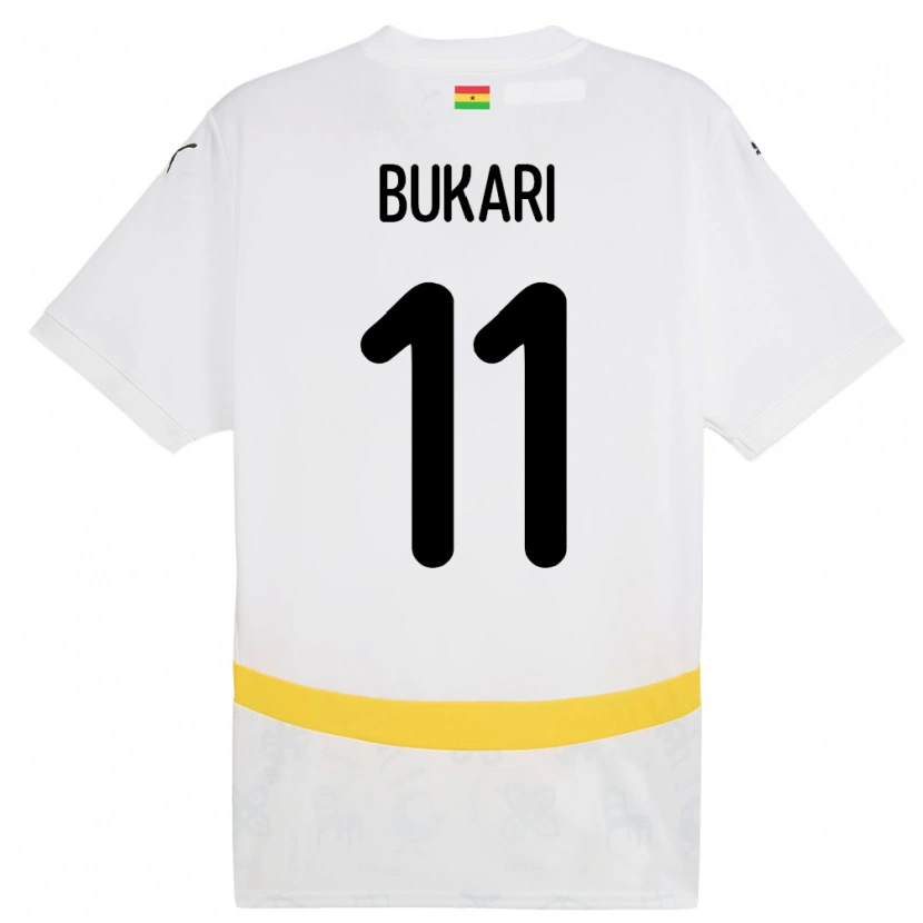 Danxen Børn Ghana Osman Bukari #11 Hvid Hjemmebane Spillertrøjer 24-26 Trøje T-Shirt