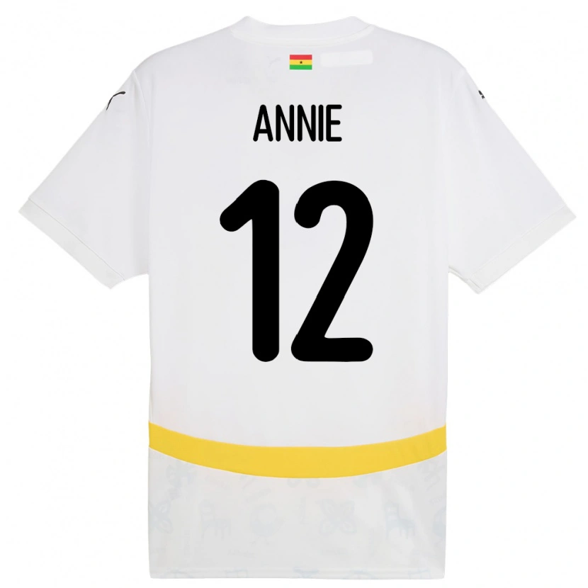 Danxen Børn Ghana Henrietta Annie #12 Hvid Hjemmebane Spillertrøjer 24-26 Trøje T-Shirt