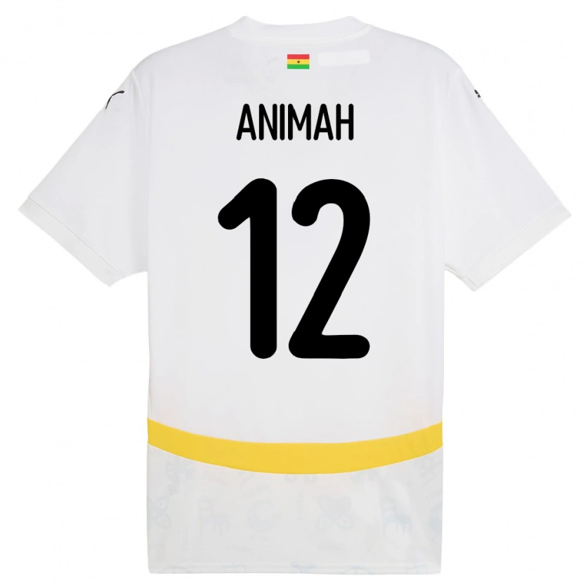 Danxen Børn Ghana Grace Animah #12 Hvid Hjemmebane Spillertrøjer 24-26 Trøje T-Shirt