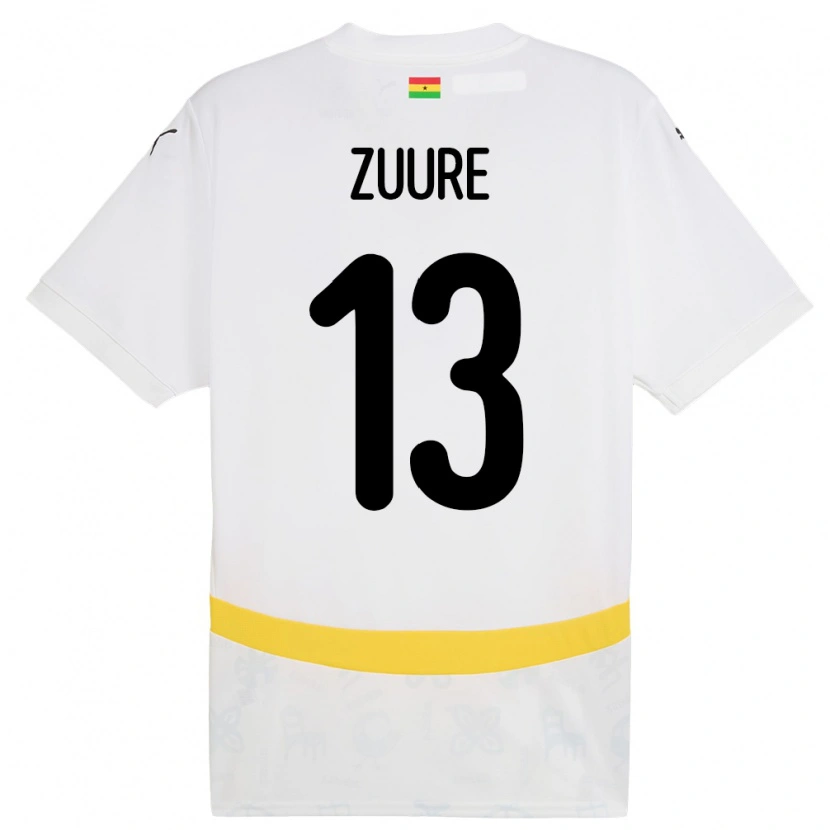 Danxen Børn Ghana Moses Salifu Bawa Zuure #13 Hvid Hjemmebane Spillertrøjer 24-26 Trøje T-Shirt