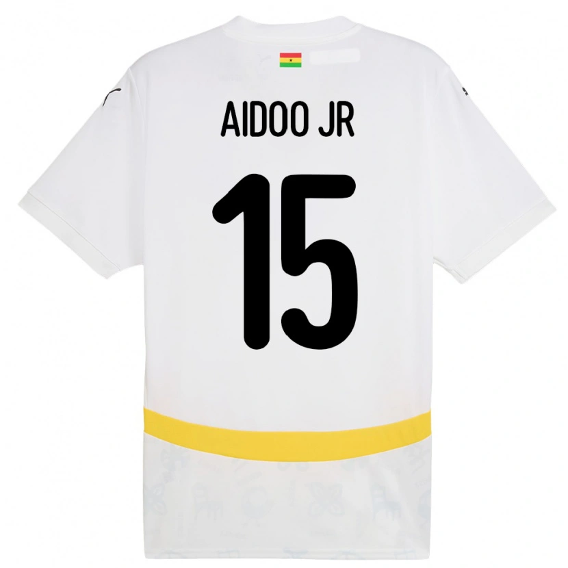 Danxen Børn Ghana Joseph Aidoo #15 Hvid Hjemmebane Spillertrøjer 24-26 Trøje T-Shirt