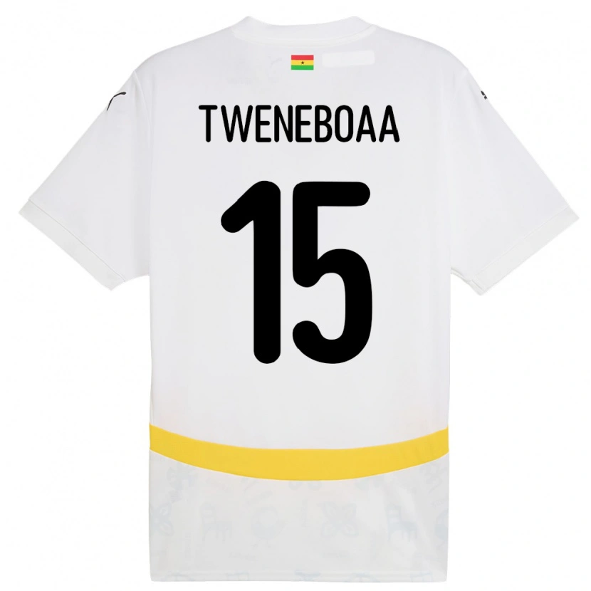 Danxen Børn Ghana Justice Tweneboaa #15 Hvid Hjemmebane Spillertrøjer 24-26 Trøje T-Shirt