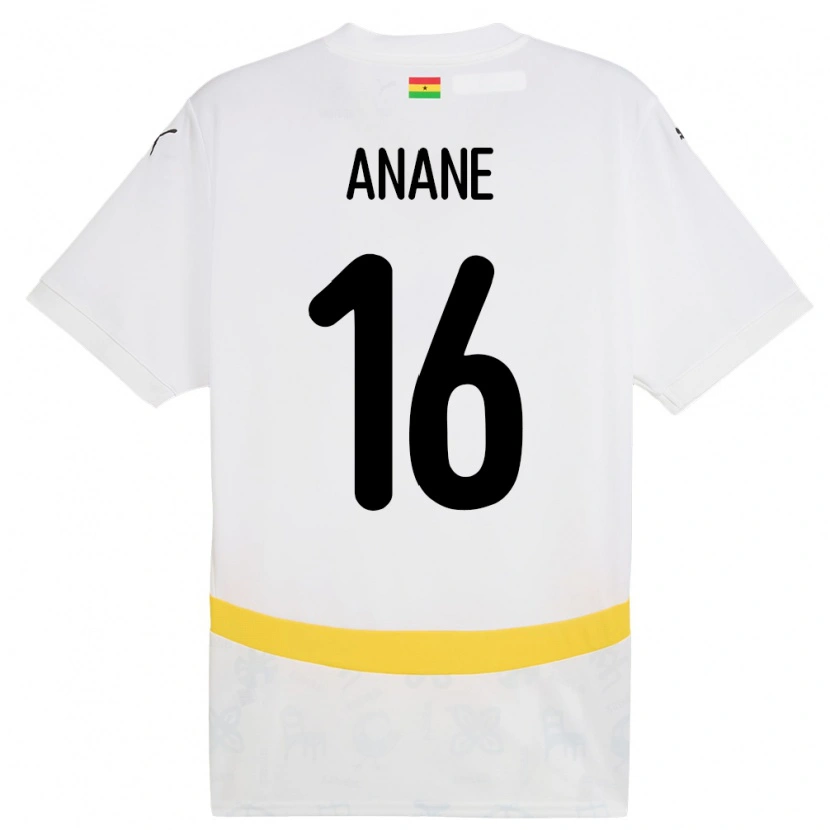 Danxen Børn Ghana Vincent Anane #16 Hvid Hjemmebane Spillertrøjer 24-26 Trøje T-Shirt