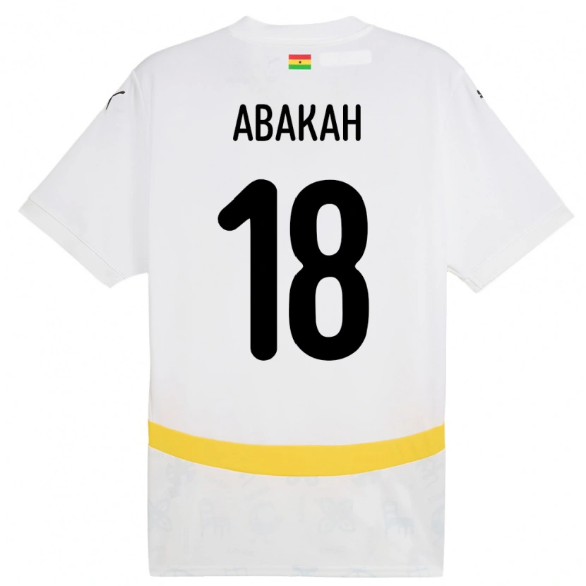 Danxen Børn Ghana Philomena Abakah #18 Hvid Hjemmebane Spillertrøjer 24-26 Trøje T-Shirt