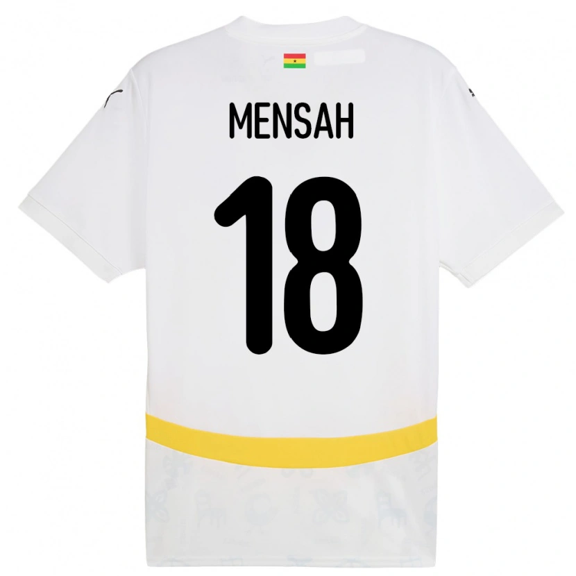 Danxen Børn Ghana Isaac Mensah #18 Hvid Hjemmebane Spillertrøjer 24-26 Trøje T-Shirt