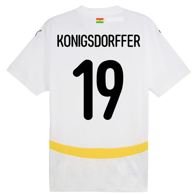 Danxen Børn Ghana Ransford-Yeboah Konigsdorffer #19 Hvid Hjemmebane Spillertrøjer 24-26 Trøje T-Shirt