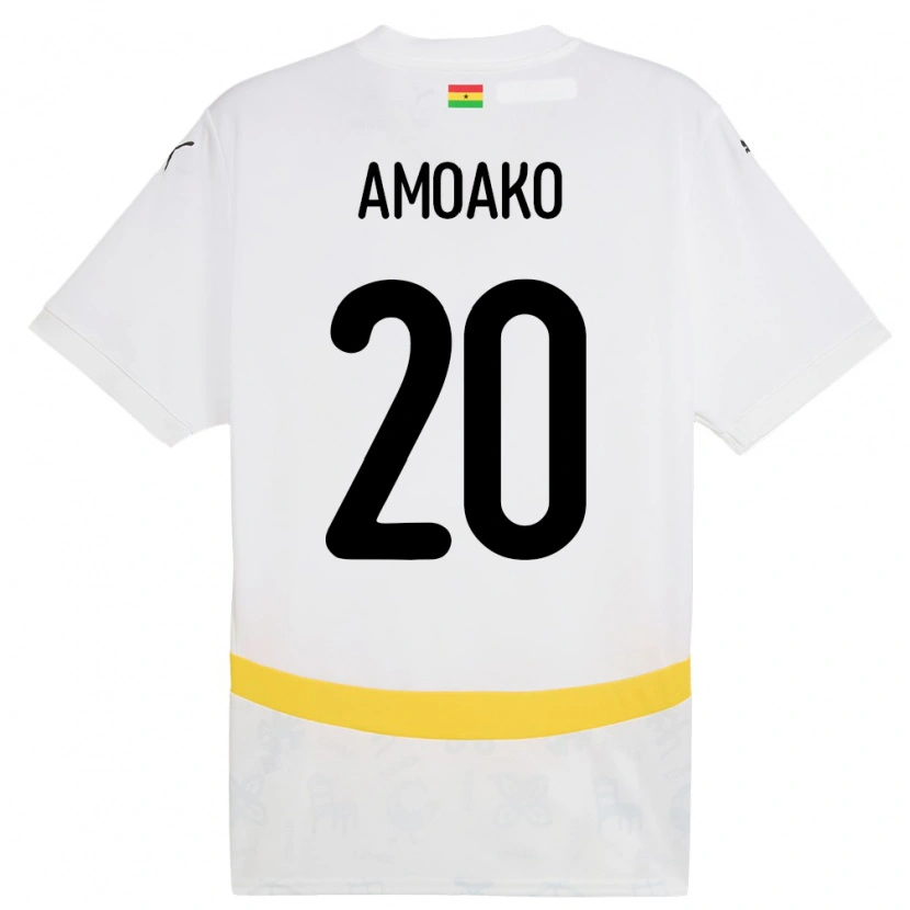 Danxen Børn Ghana Linda Amoako #20 Hvid Hjemmebane Spillertrøjer 24-26 Trøje T-Shirt