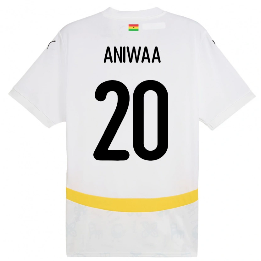 Danxen Børn Ghana Louisa Aniwaa #20 Hvid Hjemmebane Spillertrøjer 24-26 Trøje T-Shirt