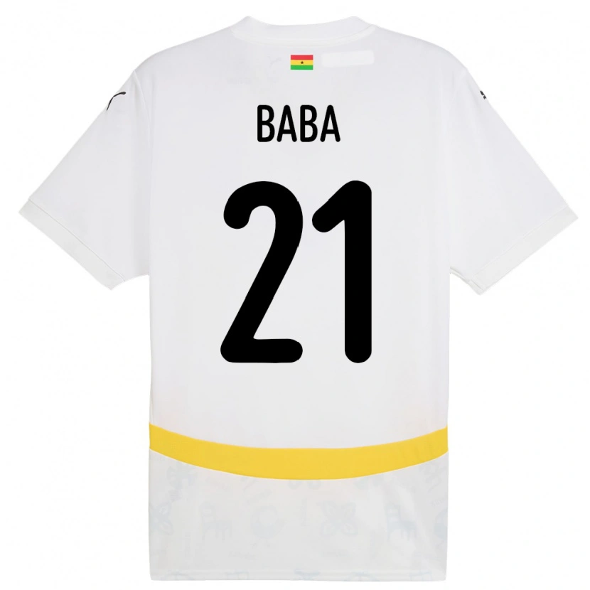 Danxen Børn Ghana Iddrisu Baba #21 Hvid Hjemmebane Spillertrøjer 24-26 Trøje T-Shirt