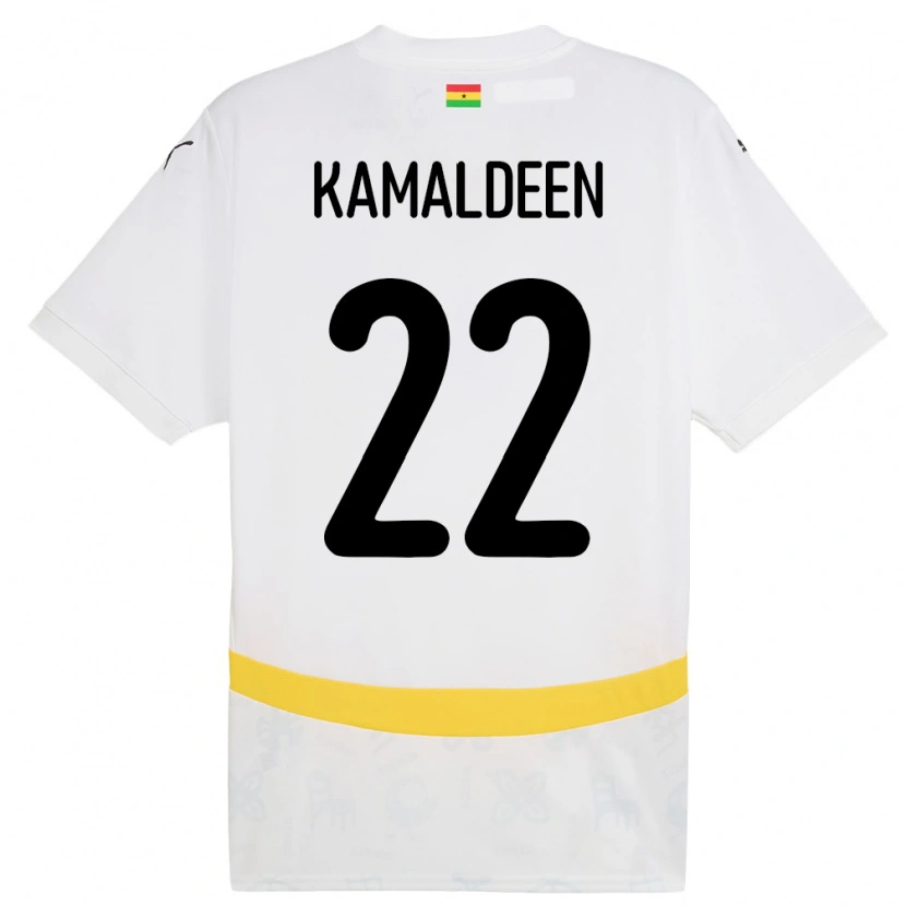 Danxen Børn Ghana Kamaldeen Sulemana #22 Hvid Hjemmebane Spillertrøjer 24-26 Trøje T-Shirt