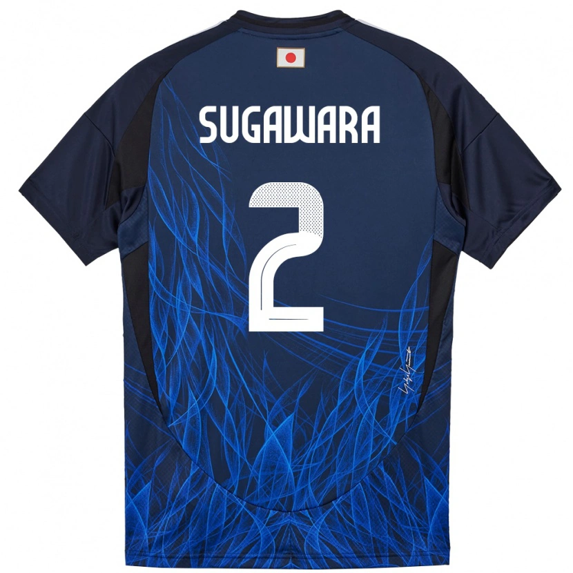 Danxen Børn Japan Yukinari Sugawara #2 Mørkeblå Hjemmebane Spillertrøjer 24-26 Trøje T-Shirt