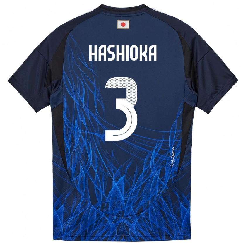 Danxen Børn Japan Daiki Hashioka #3 Mørkeblå Hjemmebane Spillertrøjer 24-26 Trøje T-Shirt