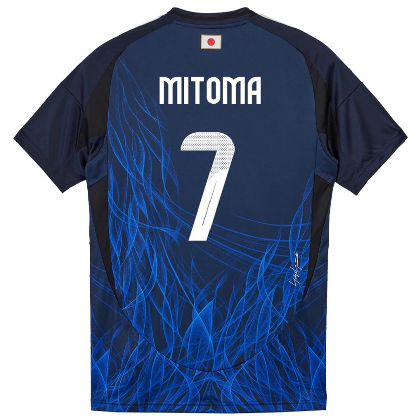 Danxen Børn Japan Kaoru Mitoma #7 Mørkeblå Hjemmebane Spillertrøjer 24-26 Trøje T-Shirt