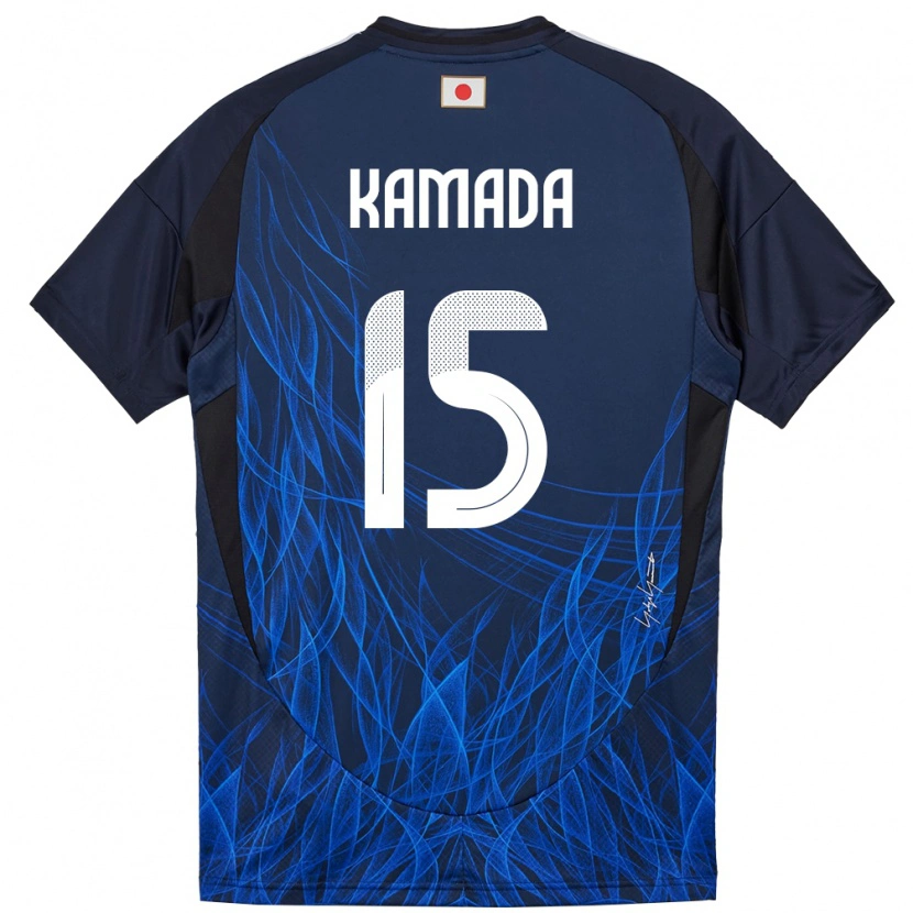 Danxen Børn Japan Daichi Kamada #15 Mørkeblå Hjemmebane Spillertrøjer 24-26 Trøje T-Shirt