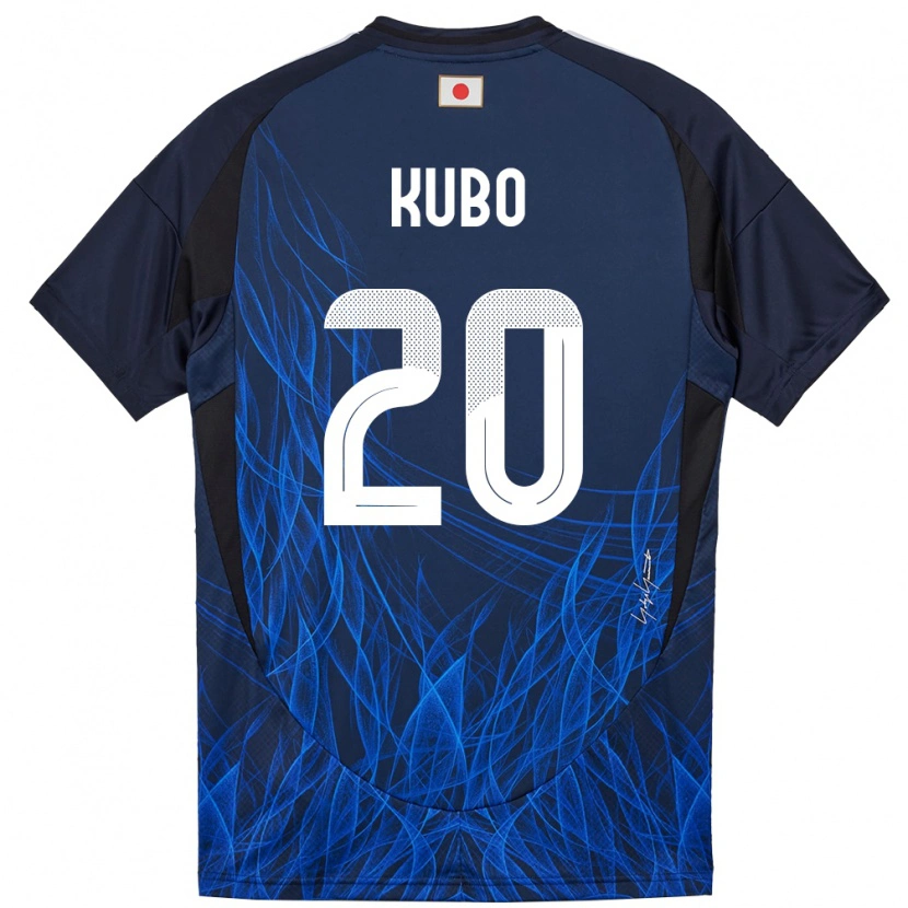 Danxen Børn Japan Takefusa Kubo #20 Mørkeblå Hjemmebane Spillertrøjer 24-26 Trøje T-Shirt