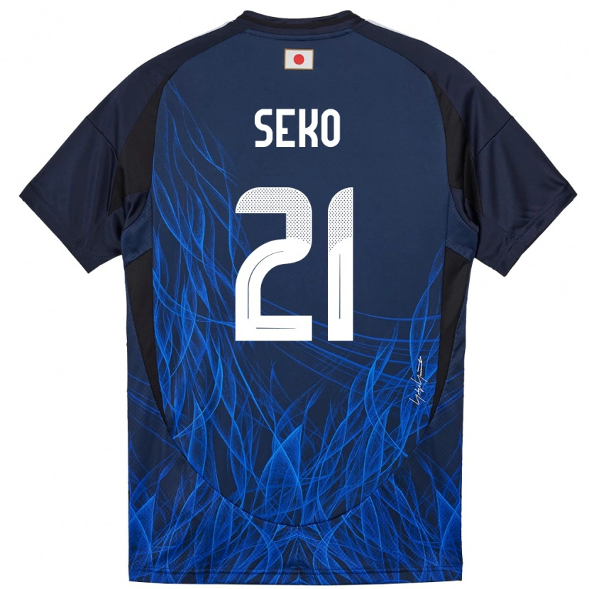 Danxen Børn Japan Ayumu Seko #21 Mørkeblå Hjemmebane Spillertrøjer 24-26 Trøje T-Shirt