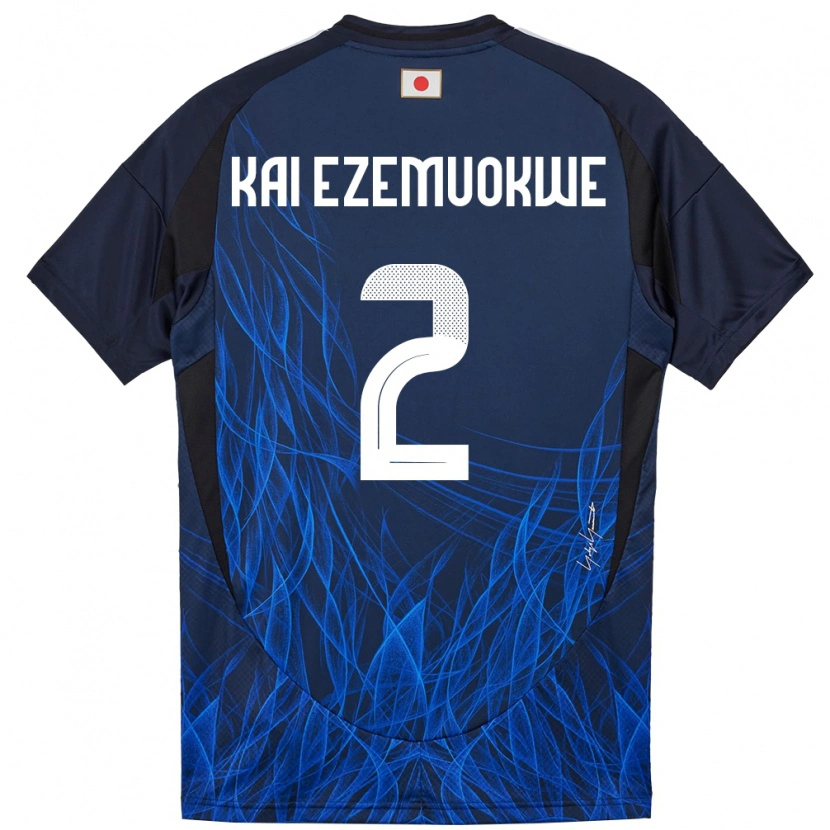 Danxen Børn Japan Chimezie Kai Ezemuokwe #2 Mørkeblå Hjemmebane Spillertrøjer 24-26 Trøje T-Shirt