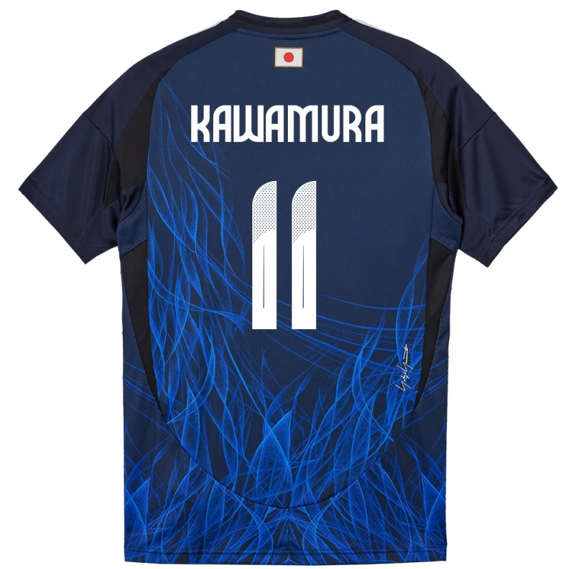 Danxen Børn Japan Gakuto Kawamura #11 Mørkeblå Hjemmebane Spillertrøjer 24-26 Trøje T-Shirt