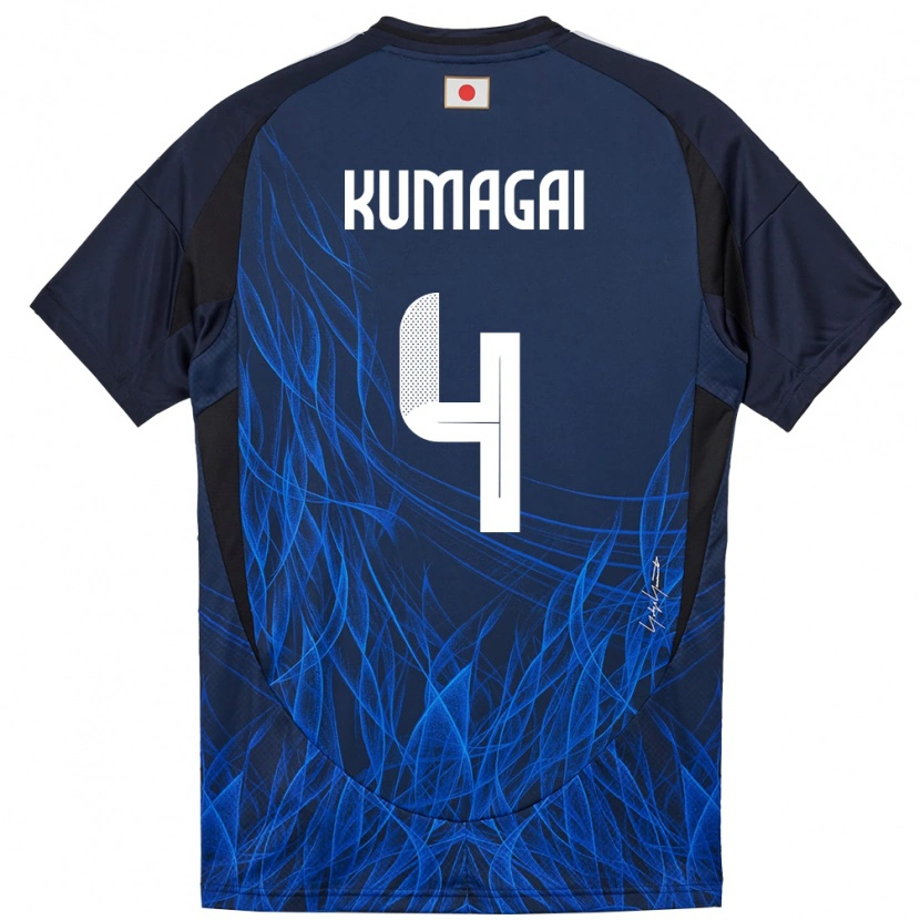 Danxen Børn Japan Saki Kumagai #4 Mørkeblå Hjemmebane Spillertrøjer 24-26 Trøje T-Shirt