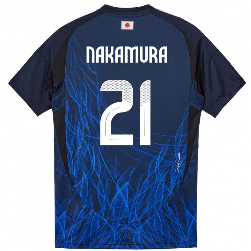 Danxen Børn Japan Jiro Nakamura #21 Mørkeblå Hjemmebane Spillertrøjer 24-26 Trøje T-Shirt