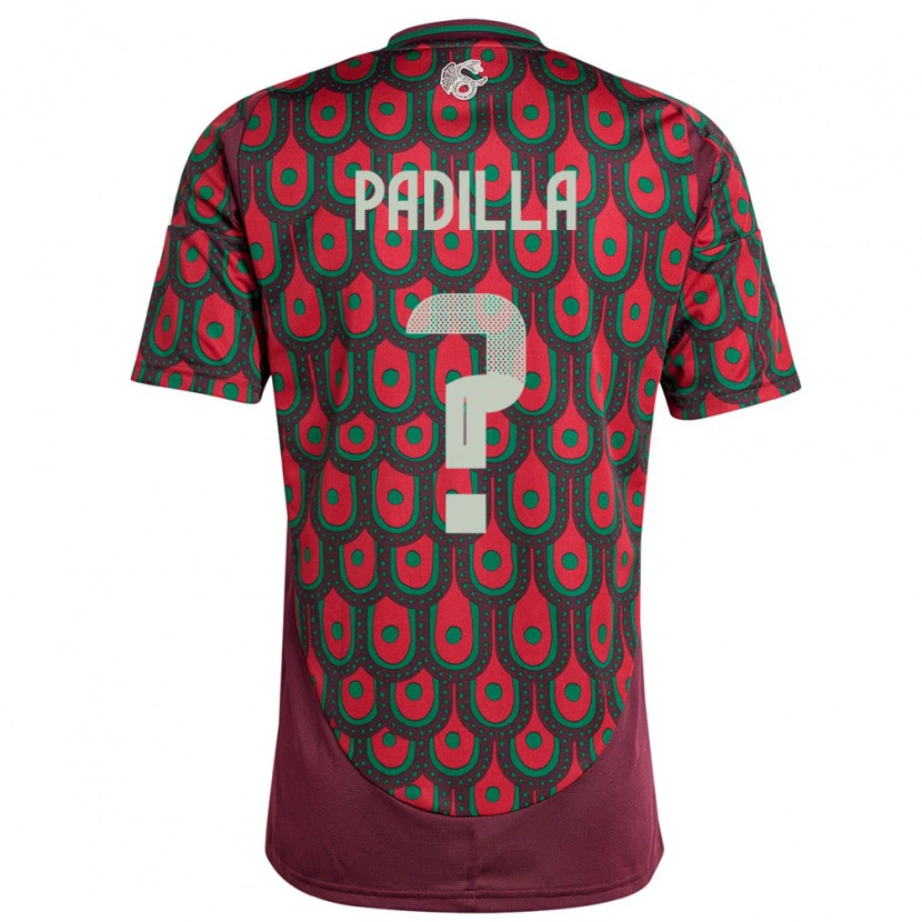 Danxen Børn Mexico Álex Padilla #0 Rødbrun Hjemmebane Spillertrøjer 24-26 Trøje T-Shirt